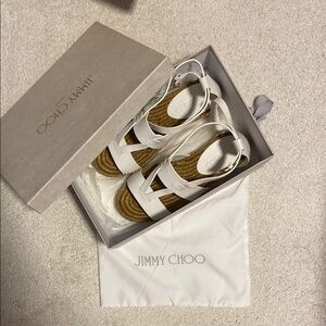 Jimmy Choo White Sandals Elegant Design
